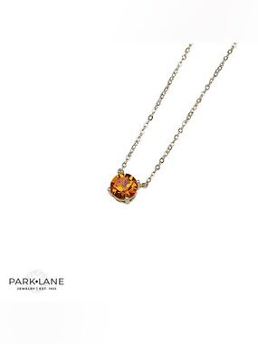 Park Lane Impression Necklace Orange Crystal Gold Tone NWT